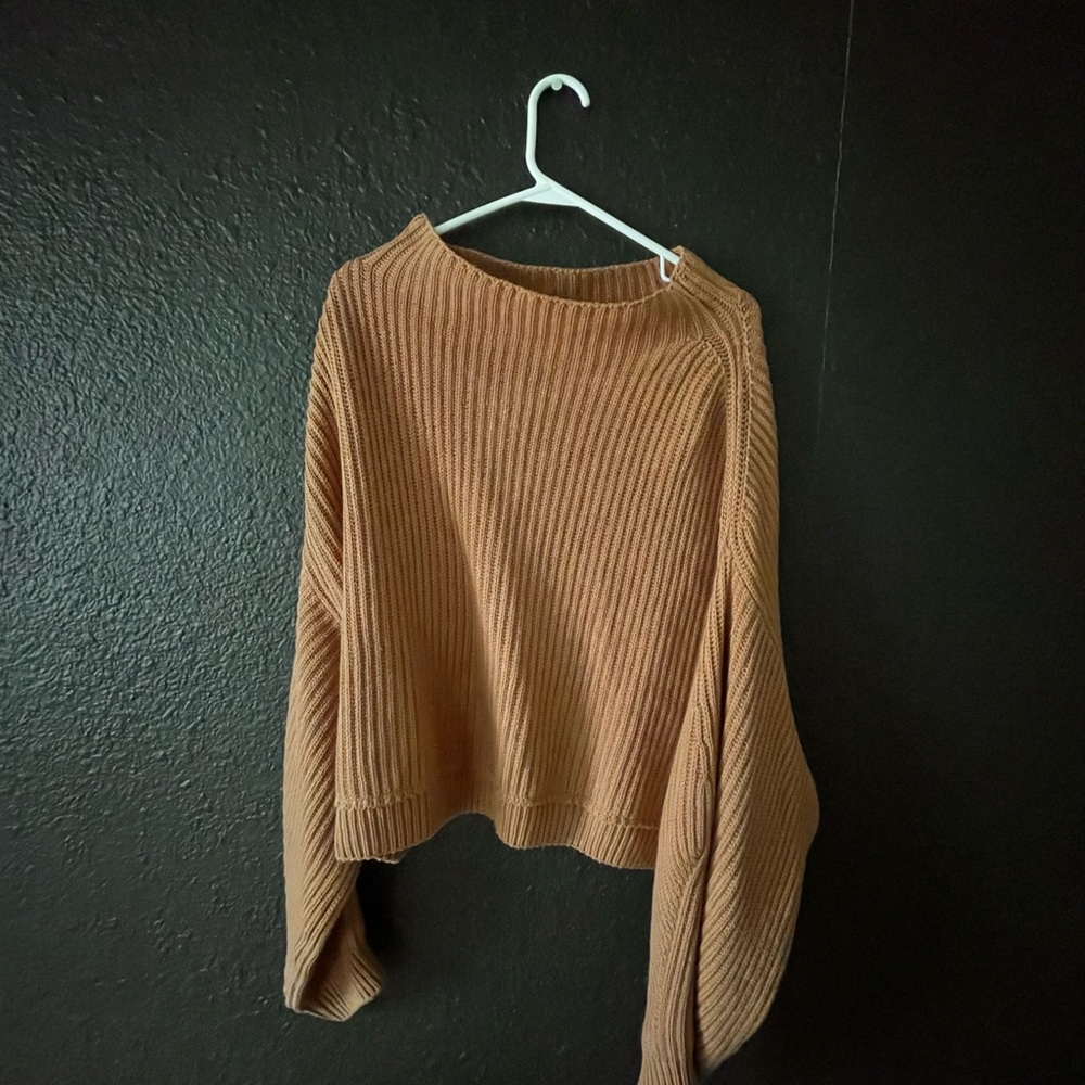 Free People Emmy Mock Neck Sweater | Camel, Medium